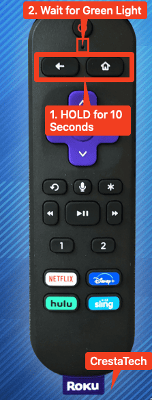 Hold Back and Home Roku Remote