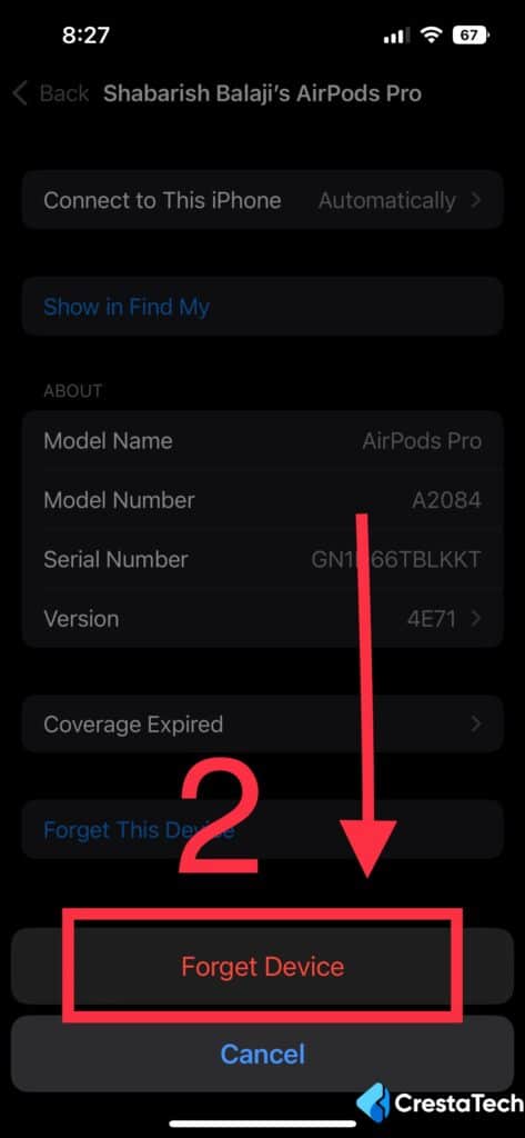 Airpod Forget Device Confirmation