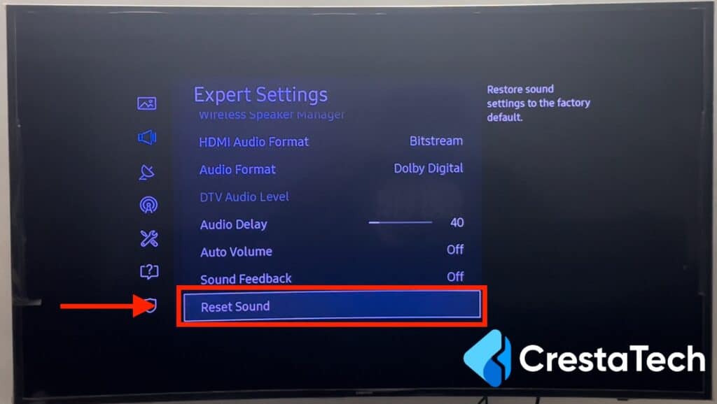 Samsung Reset Sound