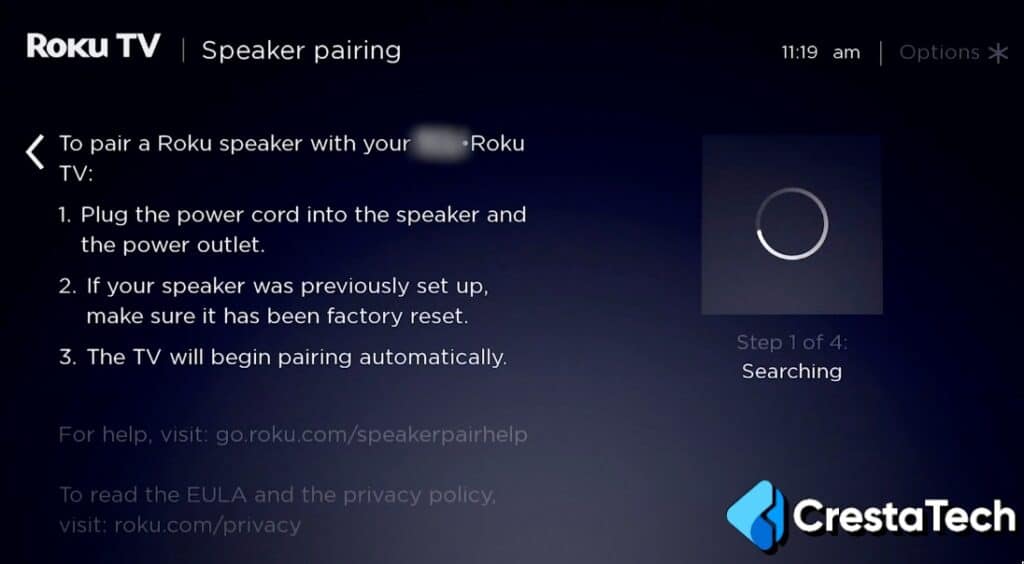 Roku TV Searching Speaker