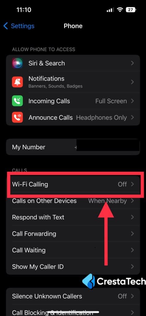 Wifi Calling Settings iPhone
