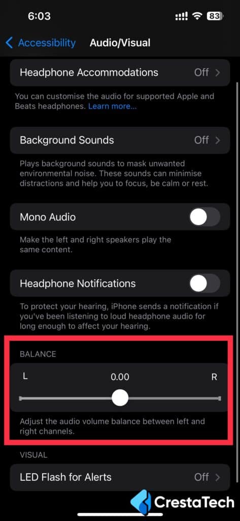 Audio Balance iPhone