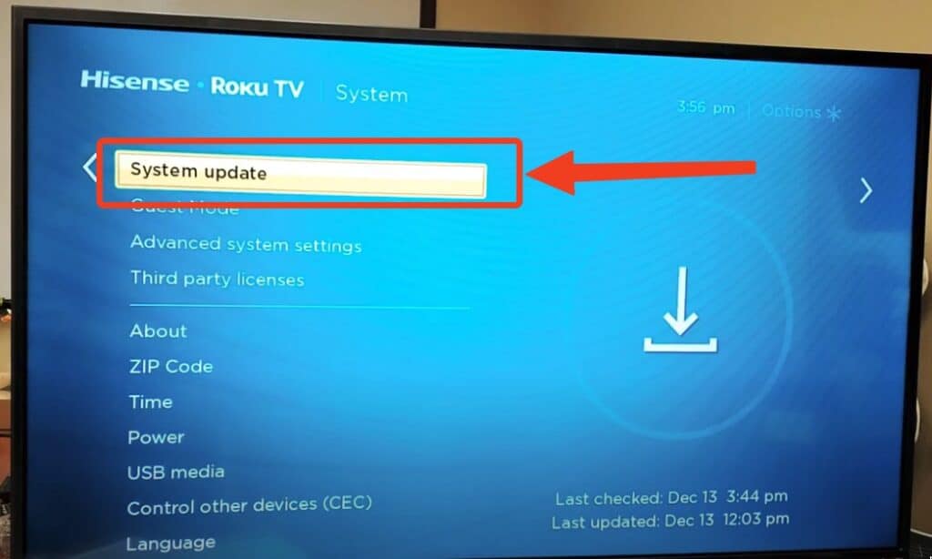 System Update Hisense Roku TV